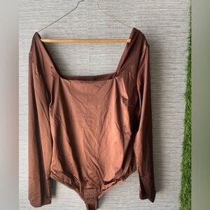 Brown Long Sleeve Bodysuit